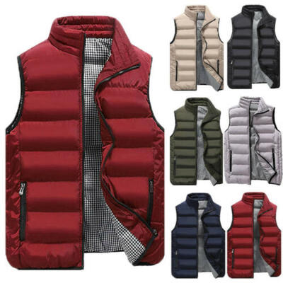 

Mens Fashion Warm Vest Sleeveless Thick Jacket Coat Waistcoat Top Zipper Outwear