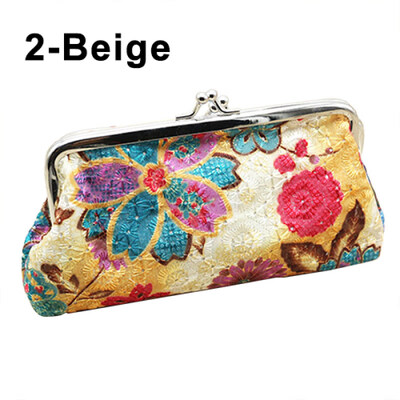 

Womens Coin Purse Cotton Embroidery Flower Handbag Hasp Pouch Wallet Money Bag