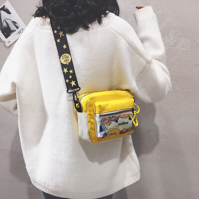 

Sesame Street bag female 2019 new Korean version of the wild cartoon Harajuku student bag broadband canvas shoulder Messenger bag