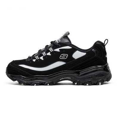 

Skechers womens thick-soled retro fashion comfortable breathable wear-resistant casual shoes 99999938 black white BKW 36