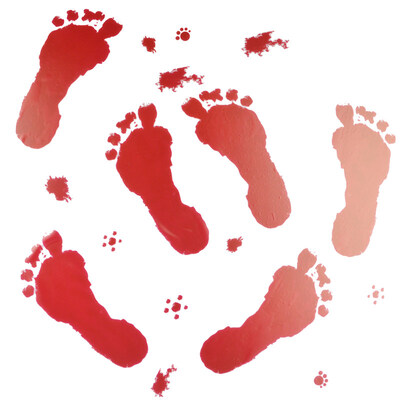 

Haunted Floor Bloody Footprint Handprint Sticker Halloween Party Decoration