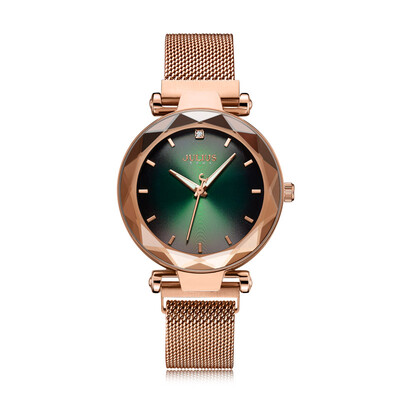 

Watch womens steel band fashion large dial luminous red waterproof new student quartz watch