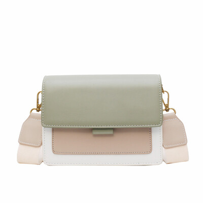 

Luxury Contrast color Leather Crossbody Bags Women 2019 Brand Handbag fashion Shoulder Messenger Bag Ladies Cross Body Bag