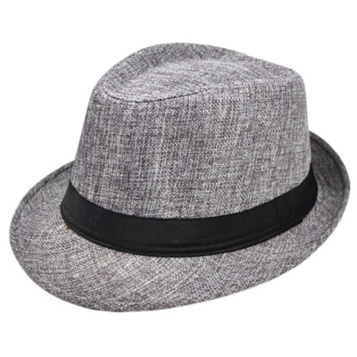 

Unisex Women Men Summer Casual Beach Trilby Hat Wide Brim Panama Hat With Black Ribbon