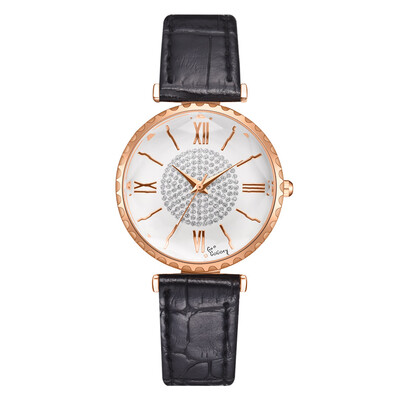 

New womens watch PU belt fashion casual ladies quartz watch foreign fashion watch ladies watch