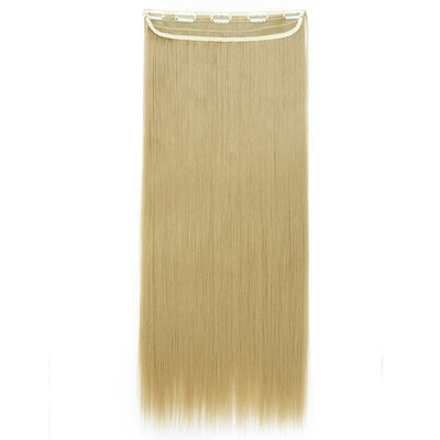 

Synthetic Fiber Clips in on Hair Extension 34 Full Head One Piece 5 Clips Long Silky Straight Curly Wavy