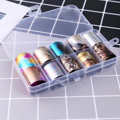 

10pcs Laser Starry Sky Nails Stickers Metal Foil Nails DIY Manicure Decals
