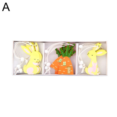 

9Pcs Wooden Easter Rabbit Carrot Egg Chick Butterfly Hanging Ornament Home Decor