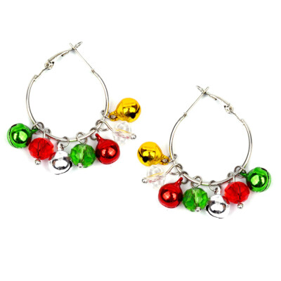 

Fashion Christmas Decorations Gifts Colored Small Bell Studs Earrings