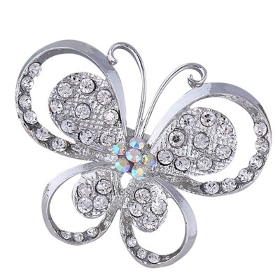 

1Pc Fashion Simple Butterfly Shaped Rhinestone Alloy Brooch Personality Woman Clothes Pins Decoration