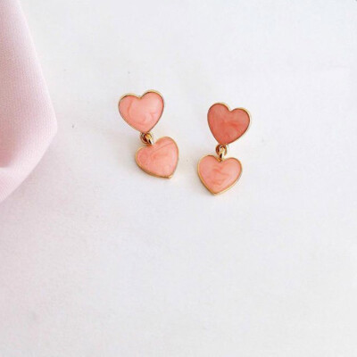 

Drip Heart-Shaped Earrings Peach Heart Earrings Heart-Shaped Pendant The Girl Deserve To Act The Role Of Gift