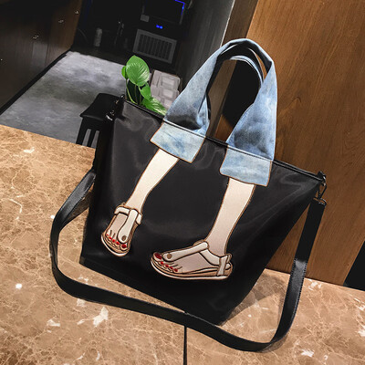 

Big bag womens bag2019 new style Korean style fashion embroidery&nylon cloth casual single-shoulder single-shoulder