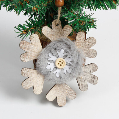 

Gobestart Snowflake Wood Embellishments Rustic Christmas Tree Hanging Ornament Decor