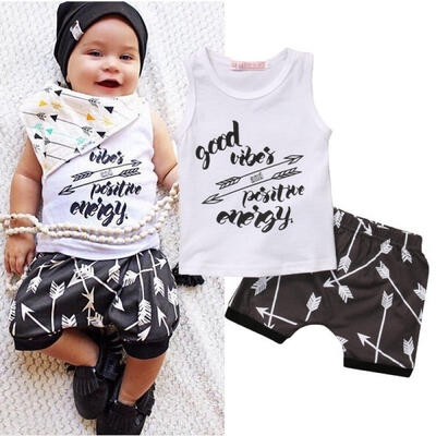 

2PCS Newborn Kids Baby Boys Summer T-shirt TopsShorts Pants Outfit Clothes Set