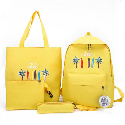 

4pcsset Women Canvas Printing Backpacks Shoulder Handbags Clutch Pen Bags