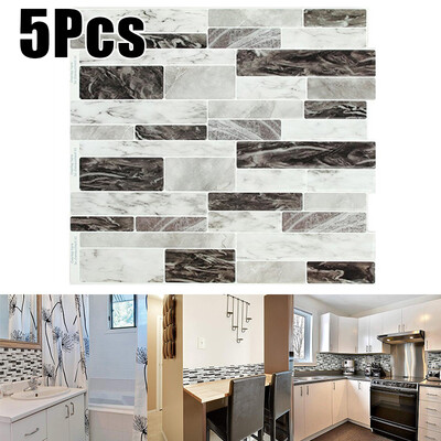 

5pcs 3D Epoxy Mosaic Background Tile Stickers Kitchen Home Room Decoration