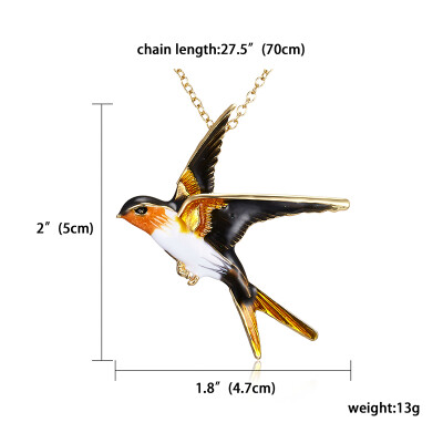 

Double Use Swallow Bird Shape Colorful Enamel Brooches Animal Pin For Women Kids Scarf Suit Lapel Pins Pendant Jewelry Gift