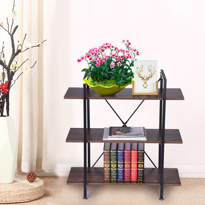 

Siaonvr 3-Tier Industrial Bookcase And Book Shelves Vintage Wood And Metal Bookshelves