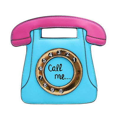 

JHD Telephone Shaped Women Retro Cross Body Bag PU Leather Clutch Purse Chain Bag