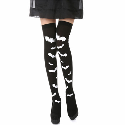 

1Pair Skeleton Bone Foot Socks Halloween Over The Knee Costume High Stockings Socks