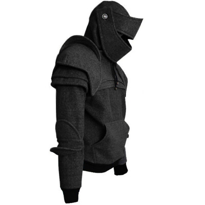 

Men Vintage Medieval Vintage Sweatshirt Mask Hoodies Jacket Jumper Costume Prom