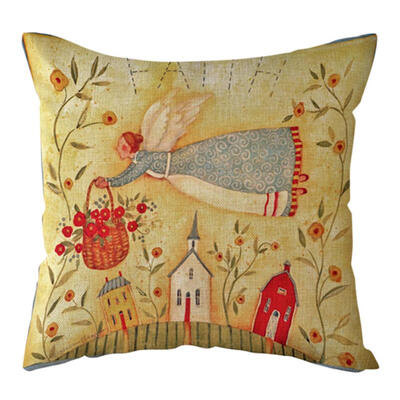 

Pastoral Style Printed Throw Pillow Case Sofa Car Waist Cushion Cover