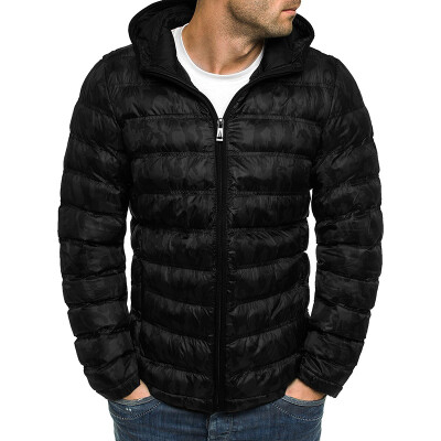 

Mens Cotton Jacket Hooded Casual Large Size Cotton Mens Padded Coat Winter New