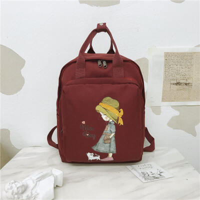 

Women Backpack Retro Cartoon Printing Nylon Waterproof Shoulder Bags School Backpacks For Teenage Travel Backpack