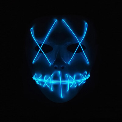 

FUNNYBUNNY Scary Mask Halloween Cosplay Led Costume Mask El Wire Light Up Mask for Festival Parties Mask Halloween Party