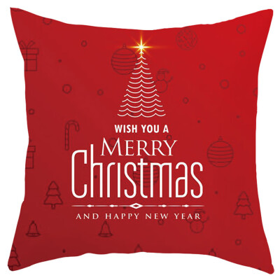 

Tailored Merry Christmas Short Plush Pillowcase Sofa Pad Set Home Decoration 18x18 Inch