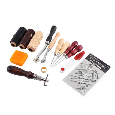 

Greensen 14pcs Leather Craft Hand Stitching Sewing Tool Set Thread Awl Waxed Thimble Kit