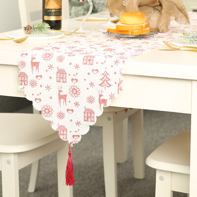 

Gobestart Christmas Decoration Linen Printed Table Flag Tablecloth Tablecloth Placemat