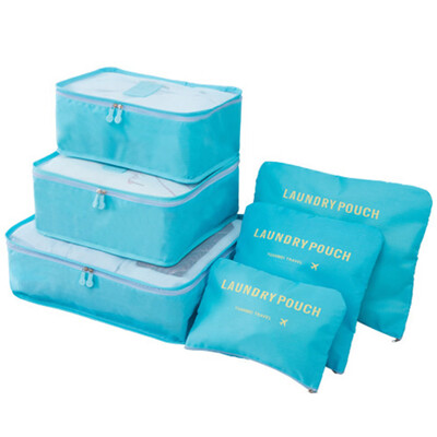 

6 PcsSet Square Travel Luggage Storage Bags Clothes Organizer Pouch Case