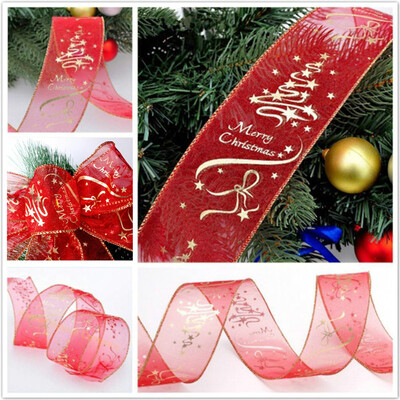 

〖Follure〗2M Wired Edge Christmas Ribbon Packaging Decoration Craft Gift Present