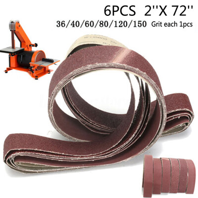 

6pcs 1825cm Sanding Belts Mixed Grits 36 40 60 80 120 150 Sander Power Tools