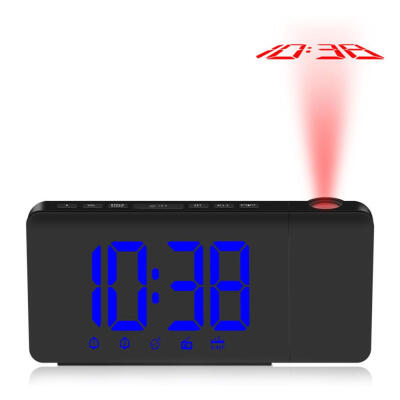 

Digital LED Alarm Clock Table Clock with FM Radio Snooze Time Projection