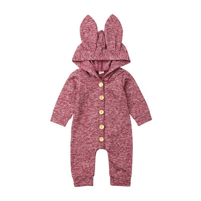 

US Newborn Baby Girl Boy 3D Ears Hooded Romper Bodysuit Jumpsuit Outfits Clothes