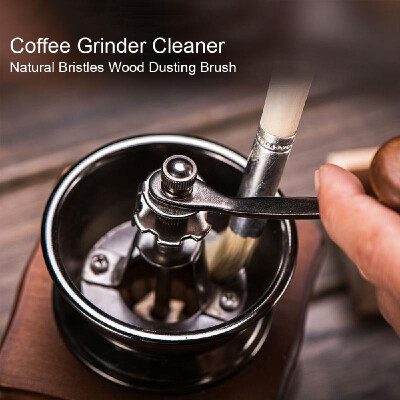 

Coffee Grinder Brush Cleaner Natural Bristles Wood Dusting Brush for Coffee Bean Grinder Home Kitchen Coffee Tool