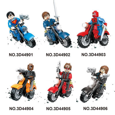 

6Pcs Super Heroes Knights Motorcycle Mighty Micros Building Block Model Bricks Toy For Children