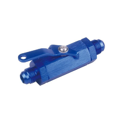 

AN -6 Shut Off Valve Aluminium Billet with Inline Cable Lever 6AN Blue