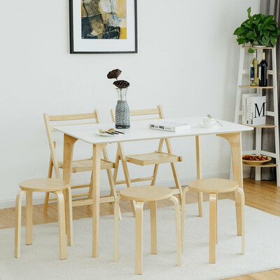 

Set of 4 18" Wood Home Backless Dining Chairs