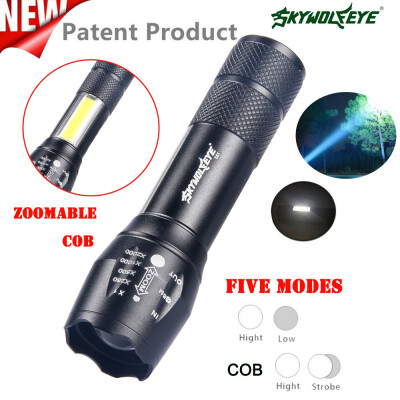 

Saidsome SkyWolfEye Outdoor Mini COB Aluminum Flashlight XPE 4Modes Zoomable Light flashlight lamp
