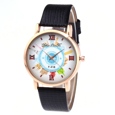 

〖Follure〗Women Fashion Leather Band Analog Quartz Round Wrist Watch Watches