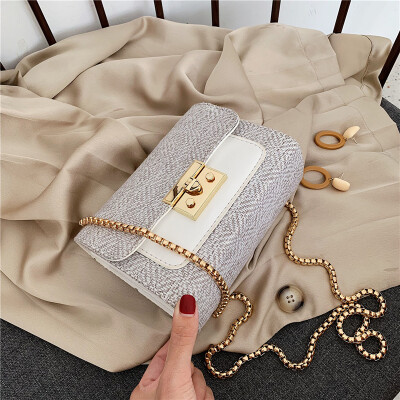 

Chic small fresh chain bag network red casual impact color small square bag new 2019 womens bag single shoulder oblique satchel