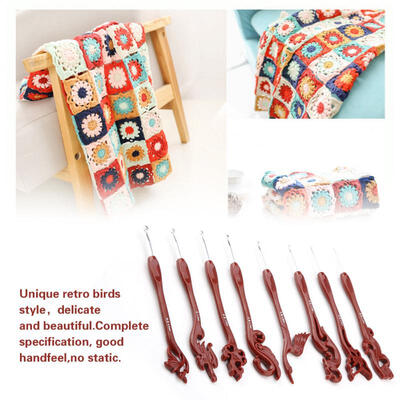 

Greensen 8PCS Retro Birds Unique Crochet Hooks Set Knitting Smooth Needles Tools Ergonomic Handle