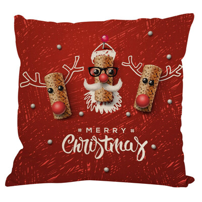 

Gobestart New Christmas Cotton Linen Pillow Case Sofa Cushion Cover Home Decor