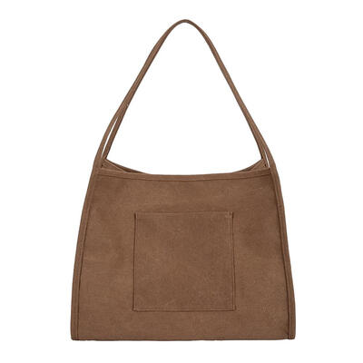 

Solid Color Shoulder Handbags Women Large Top-handle Bags Canvas Totes
