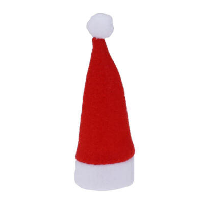 

10pcs Christmas Hat Theme Wine Bottle Cover Hat Knife Fork Hat Home Décor