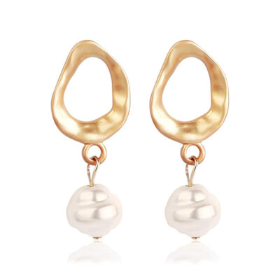 

2019 new brand design irregular gold series earrings generous simple temperament pendant earrings Korean earrings for women