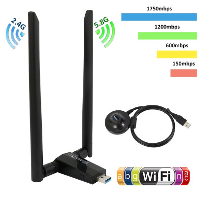 

Wifi Dongle 1750Mbps Long Range USB 30 Dual Band 5G1300M 24G 450M 80211ac Wireless USB Network Wifi Adapter